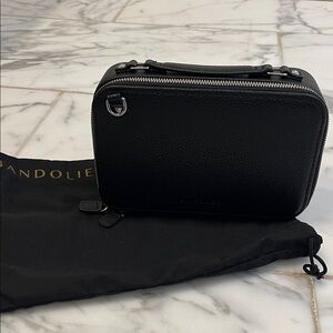 Black Leather Bandolier Bag